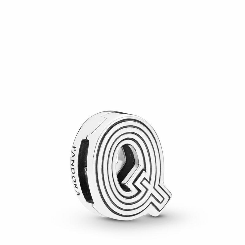 Pandora Reflexions™ Letter Q Clip Charm Ireland - Sterling Silver/Silicone - 246591RUP